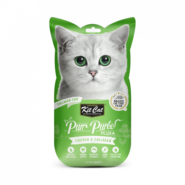 Kit Cat Purr Puree Plus+ Chicken & Collagen Care (Collagen Care)