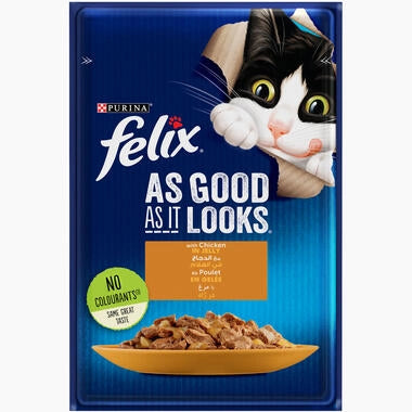 FELIX Wet Cat Food - As Good As It Looks Chicken in Jelly Wet Cat Food 85g