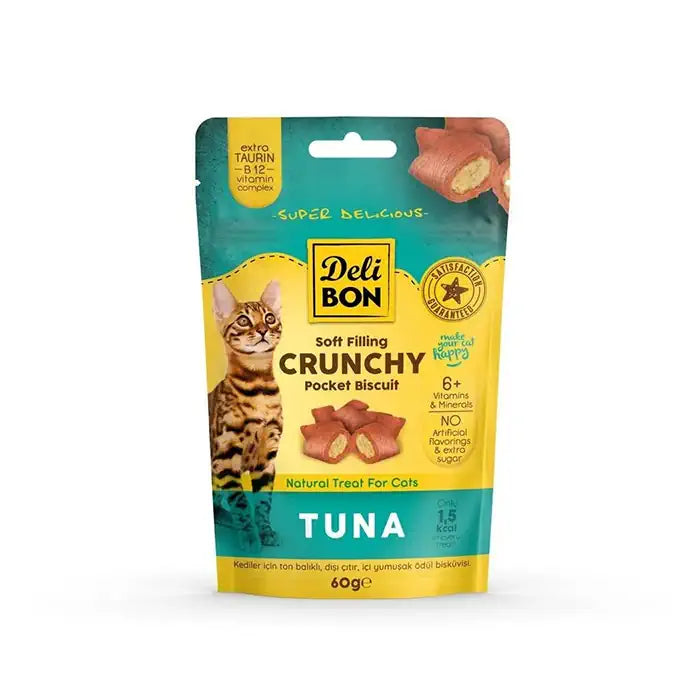 Delibon Crunchy Filled Tuna Fish Cat Reward Biscuit 60gr