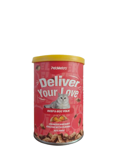 Petmetro Crunchy Biscuits Treat Beef & Egg Yolk Flavor 100G
