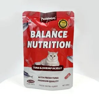 Pet Metro Pouch Wet Cat Food Tuna & Shrimp In Jelly 85gm