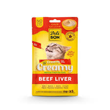Delibon Creamy Beef Liver Liquid Cat Food 5x15gr