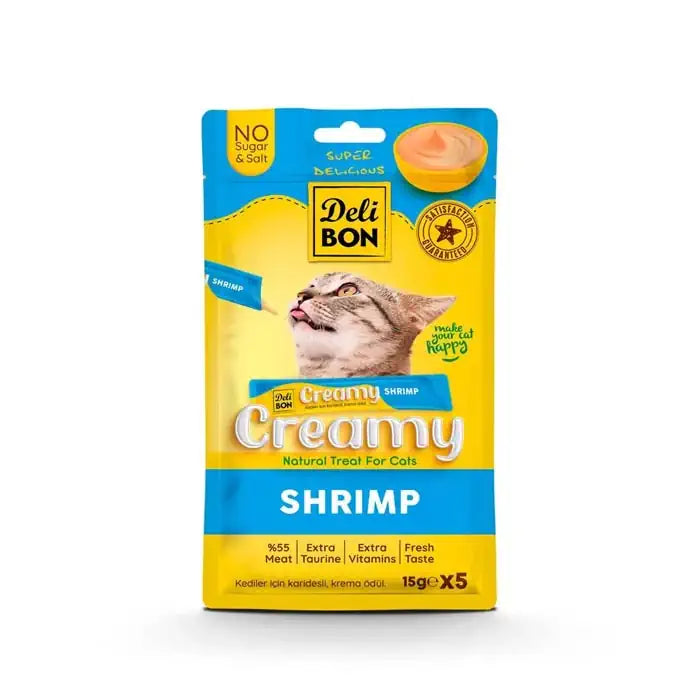 Delibon Creamy Shrimp Liquid Cat Food 5x15gr