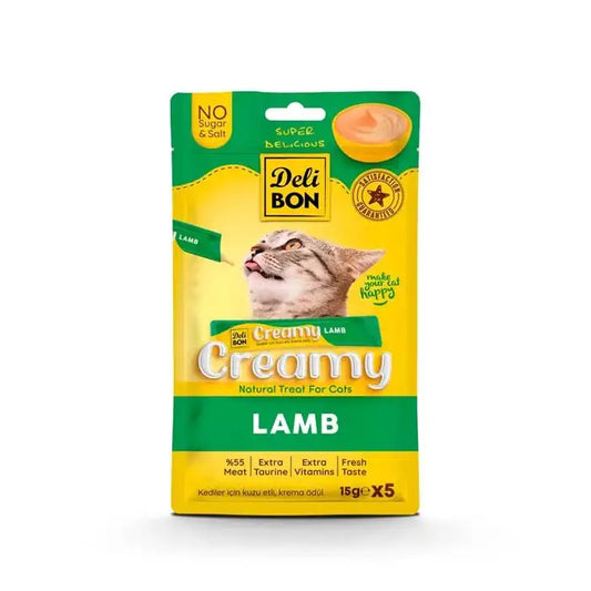 Delibon Creamy Lamb Liquid Cat Food 5x15gr