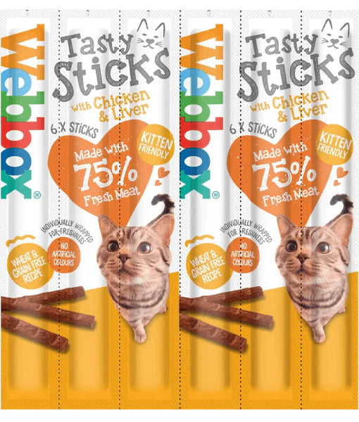 Webbox - Tasty Sticks Chicken & Liver Cat Treats 6 sticks